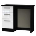 Knightsbridge Dressing Table - Single - 3 Drawer - White Gloss and Black
