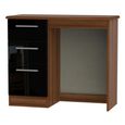 Knightsbridge Dressing Table - 3 Drawer - Single - Black Gloss and Walnut