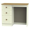 Warwick Dressing Table - 3 Drawer - Single - Cream and Oak