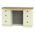 Warwick Dressing Table - 6 Drawer - Double - Cream and Oak