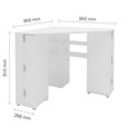 Olivia Corner Dressing Table - 2 Door - White