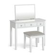 Clearance - Hampstead Dressing Table Set - 3 Drawer - White - FSS16980