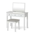 Clearance - Hampstead Dressing Table Set - 3 Drawer - White - FSS16980