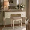 Camille Dressing Table with Stool - 3 Drawer - French Style - Ivory
