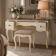 Camille Dressing Table with Stool - 3 Drawer - French Style - Ivory