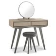 Brunel Scandi Oak & Dark Grey Dressing Table - 1 Drawer