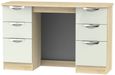 Camden Gloss Cashmere and Oak Effect 6 Drawer Double Dressing Table