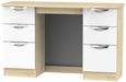 Camden White Gloss and Oak Effect 6 Drawer Double Dressing Table