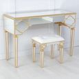 Casablanca Mirrored Gold Trim Dressing Table