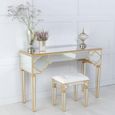 Casablanca Mirrored Gold Trim Dressing Table