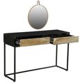 Clearance - Luxe Black and Antique Gold Starburst Dressing Table with Mirror - 2 Drawers - Brand New Item