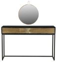 Clearance - Luxe Black and Antique Gold Starburst Dressing Table with Mirror - 2 Drawers - Brand New Item