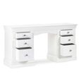 Clermont Double Dressing Table - 6 Drawer - White