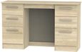 Contrast Oak Effect 6 Drawer Double Dressing Table
