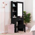 Evelyn Sliding Mirror Dressing Table - 1 Drawer - Black