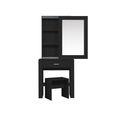 Evelyn Sliding Mirror Dressing Table - 1 Drawer - Black