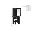 Evelyn Sliding Mirror Dressing Table - 1 Drawer - Black