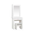 Evelyn Sliding Mirror Dressing Table - 1 Drawer - White