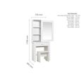 Evelyn Sliding Mirror Dressing Table - 1 Drawer - White