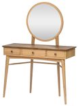 Grace Natural Oak 3 Drawer Dressing Table with Mirror
