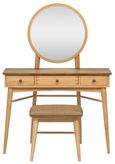 Grace Natural Oak 3 Drawer Dressing Table with Mirror