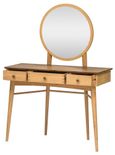 Grace Natural Oak 3 Drawer Dressing Table with Mirror