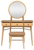 Grace Natural Oak 3 Drawer Dressing Table with Mirror