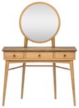 Grace Natural Oak 3 Drawer Dressing Table with Mirror