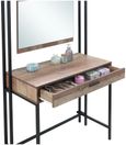 Industrial Rustic Oak Effect Dressing Table with Mirror