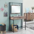 Industrial Rustic Oak Effect Dressing Table with Mirror