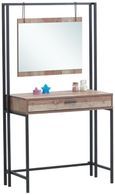 Industrial Rustic Oak Effect Dressing Table with Mirror