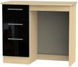 Knightsbridge Black Gloss and Light Oak 3 Drawer Single Dressing Table