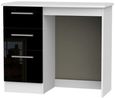 Knightsbridge Black Gloss and White 3 Drawer Single Dressing Table