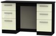 Knightsbridge Cream Gloss and Black 6 Drawer Double Dressing Table