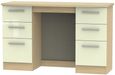 Knightsbridge Cream Gloss and Light Oak 6 Drawer Double Dressing Table