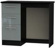 Knightsbridge Grey Gloss and Black 3 Drawer Single Dressing Table