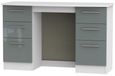 Knightsbridge Grey Gloss and White 6 Drawer Double Dressing Table