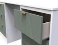 Las Vegas White and Green 6 Drawer Double Dressing Table