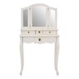 Loire Dressing Table - 4 Drawer - White with Mirror