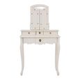 Loire Dressing Table - 4 Drawer - White with Mirror