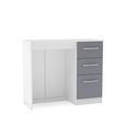 Lynx Single Dressing Table - 3 Drawer - White