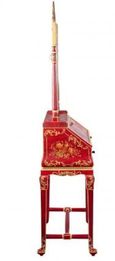 Meerut Red Floral Design Dressing Table with Mirror