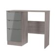 Milan Grey Gloss and Grey Oak 3 Drawer Single Dressing Table