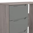 Milan Grey Gloss and Grey Oak 3 Drawer Single Dressing Table