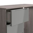 Milan Grey Gloss and Grey Oak 3 Drawer Single Dressing Table