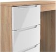 Milan White Gloss and Oak Effect 3 Drawer Single Dressing Table