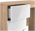 Milan White Gloss and Oak Effect 3 Drawer Single Dressing Table