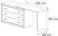 Elite Dressing Table - 3 Drawer - Silver Birch