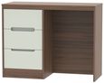 Monaco Cashmere and Carini Walnut 3 Drawer Single Dressing Table