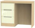Monaco Cream Gloss and Light Oak 3 Drawer Single Dressing Table